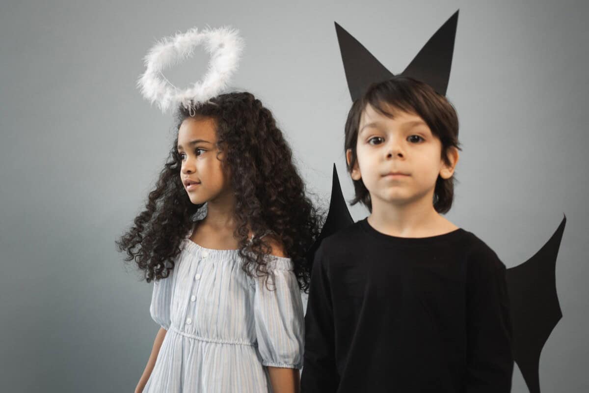 Halloween fancy dress - angel and bat