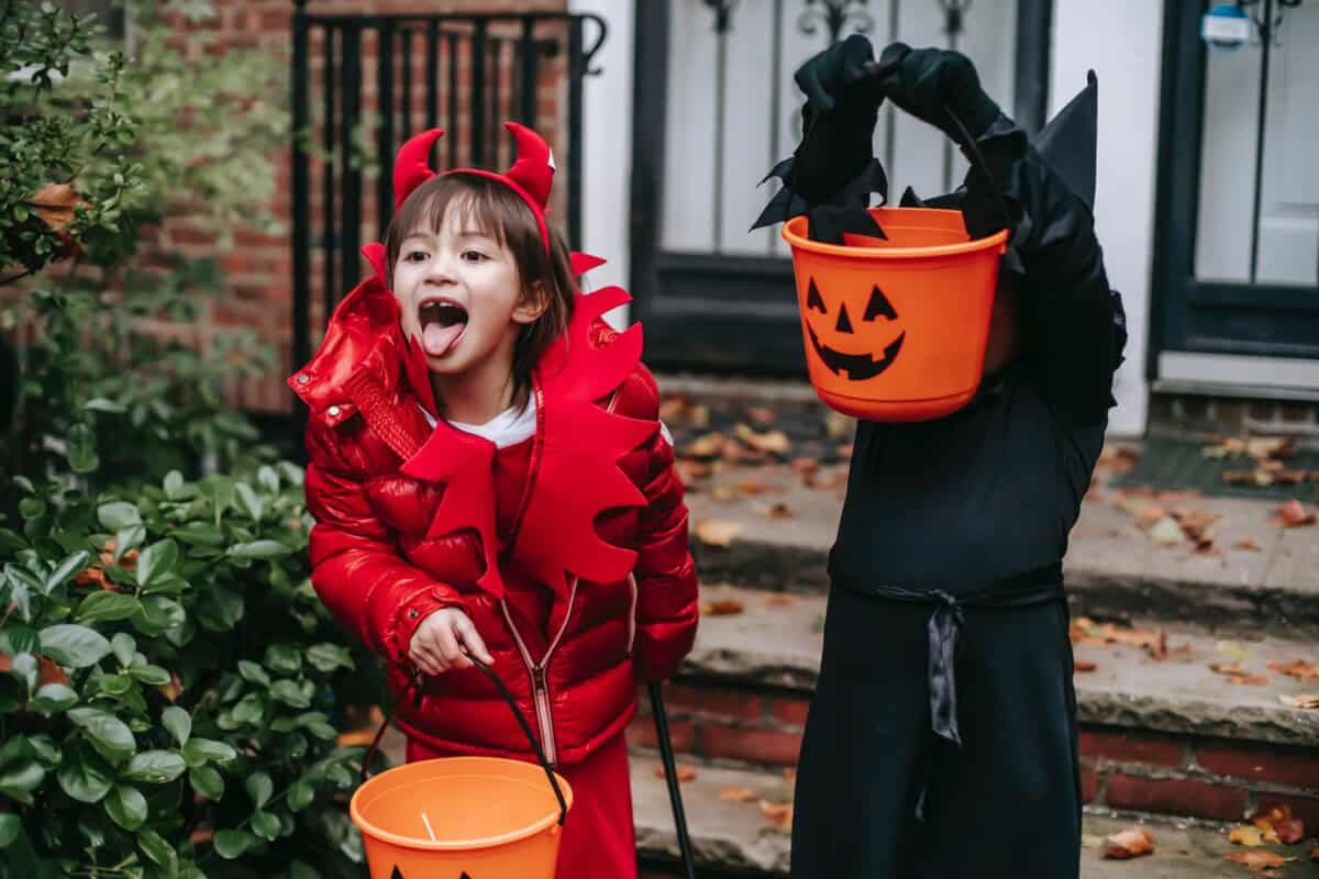 Halloween fancy dress - devil and witch