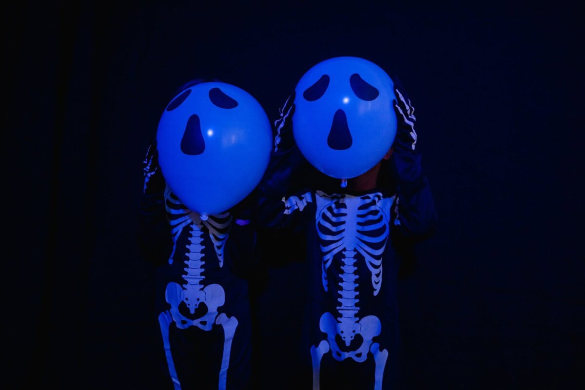 Halloween fancy dress - skeletons in the dark